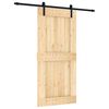 vidaXL Libisev uks Naturaalne ja must 95 x 210 cm Tahke m&auml;nnipuit