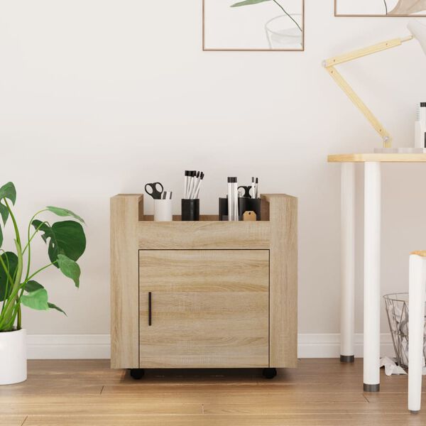 vidaXL lauakäru Sonoma tamm 60x45x60 cm tehispuit