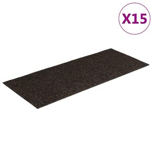 vidaXL isekleepuvad trepimatid, 15 tk, 60 x 25 cm, tumepruunid, ristk&uuml;likukujulised