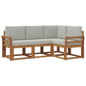 vidaXL V&auml;li diivanikomplekt padjaga 4 pcs Looduslik ja Hele Hall