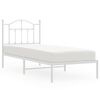 vidaXL metallist voodiraam peatsiga, valge, 90 x 190 cm