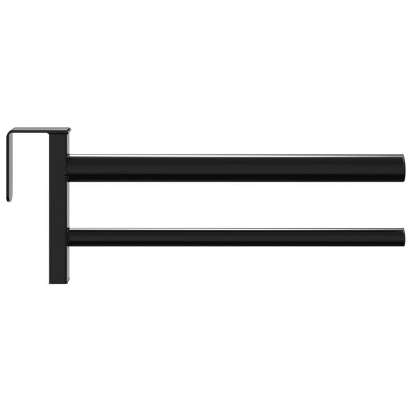 vidaXL kaheharuline sadulapuu, kaasaskantav, must, raud