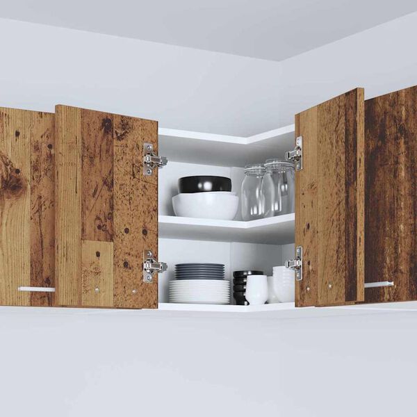 vidaXL Seinakapp Vana puu ja valge 57 x 57 x 40 cm Tehispuit