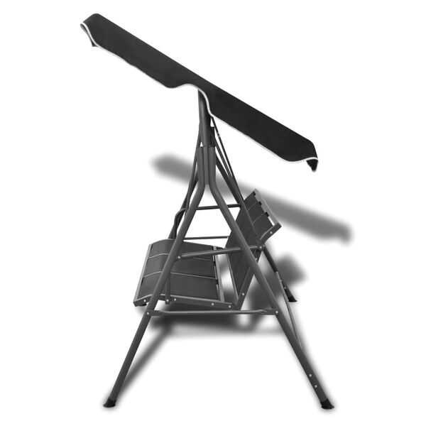 vidaXL aiakiik varikatusega, must