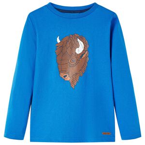 Pikkade varrukatega lastes&auml;rk, koobaltsinine, 116