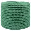 vidaXL Puuvillane K&ouml;is 10 mm 250 m Roheline 100% puuvill