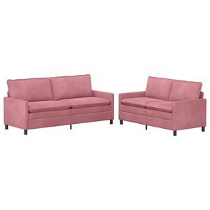 vidaXL Diivanikomplekt 2 pcs Roosa Samet