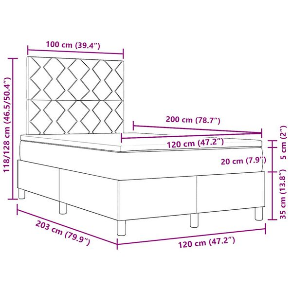 vidaXL Karbi vedrumadrats madratsiga peaga Must 120 x 200 cm kangas