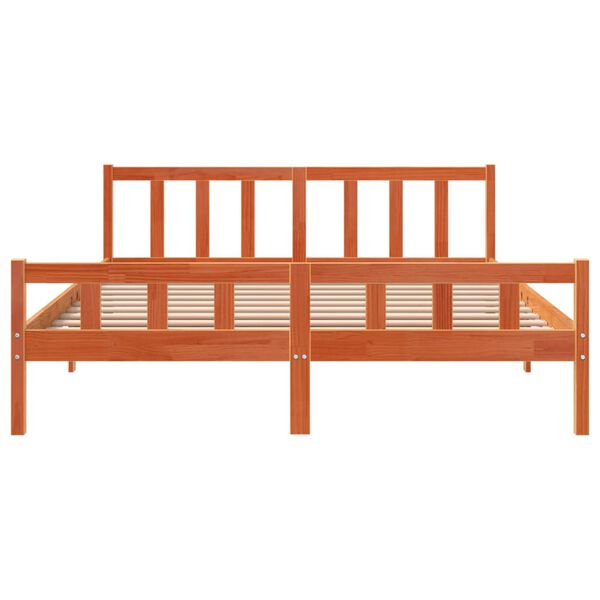 vidaXL voodiraam ilma madratsita, vahapruun, 180 x 200 cm, m&auml;nnipuit