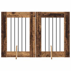 vidaXL Koerav&auml;rav koos aluspuudega 2 pcs Vana puit 60 x 80 cm