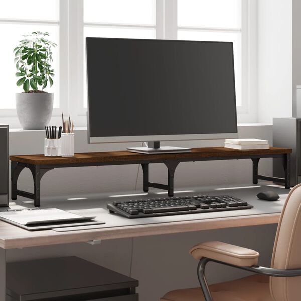 vidaXL monitorialus, pruun tamm, 105x23x15,5 cm, tehispuit