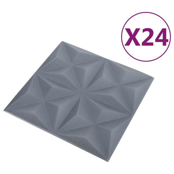 vidaXL Seinapaneelid 24 pcs Origami Hall 50 x 50 cm XPS Vaht