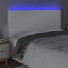 vidaXL LED-voodipeats, valge, 200x5x118/128 cm, kunstnahk