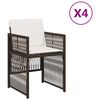 vidaXL aiatoolid koos istmepatjadega 4 tk, pruun, pol&uuml;rotang
