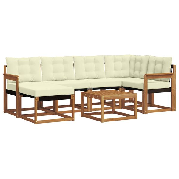 vidaXL V&auml;li diivanikomplekt padjaga 7 pcs Looduslik ja kreem