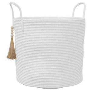 vidaXL hoiukorv valge &Oslash;40 x 35 cm puuvill