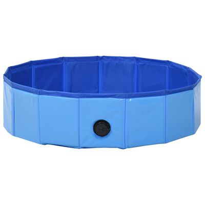 vidaXL kokkupandav koertebassein, sinine, 80 x 20 cm, PVC