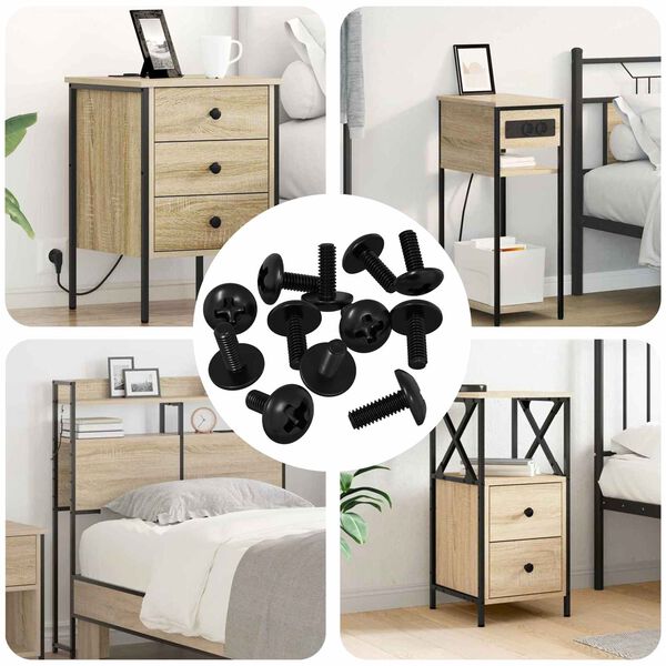 vidaXL Sleeve kruvid 8182 pcs Must M4 x 10 mm Raud