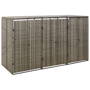 vidaXL kolme pr&uuml;gikasti kuur, hall, 207 x 80 x 117 cm, pol&uuml;rotang