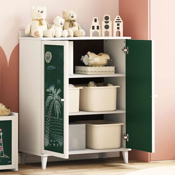 vidaXL Kapp kahe ukse ja kriiditahvli esipaneeliga ROROS Valge