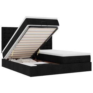 vidaXL Ottomani voodiraam madratsitega, must, 160x200cm, kangas