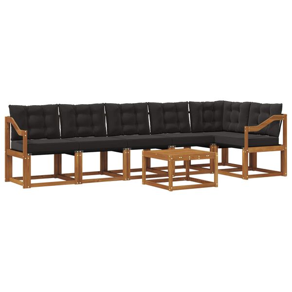 vidaXL V&auml;li diivanikomplekt padjaga 7 pcs Looduslik ja must