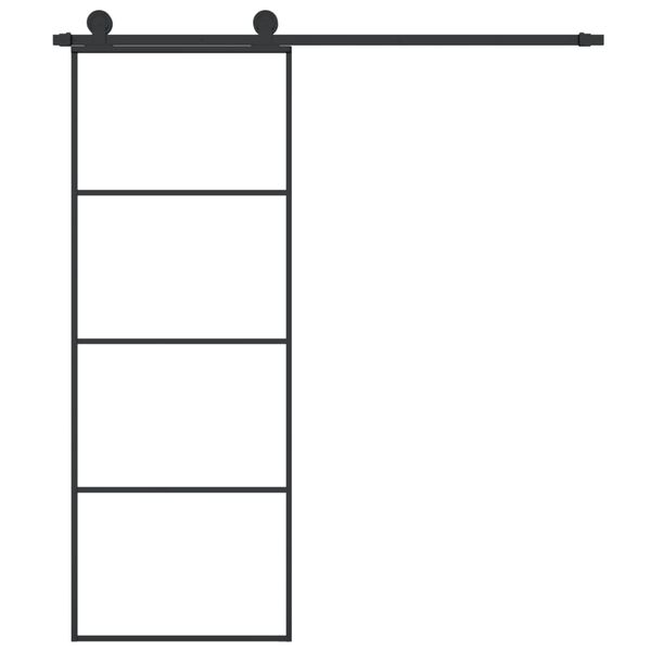 vidaXL liuguks koos tarvikutega, 76 x 205 cm, ESG-klaas ja alumiinium