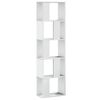 vidaXL raamaturiiul 5-korruseline, valge, 45x23,5x162,5 cm tehispuit