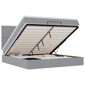 vidaXL Ottomani voodiraam madratsiga, helehall, 160x200cm, kangas