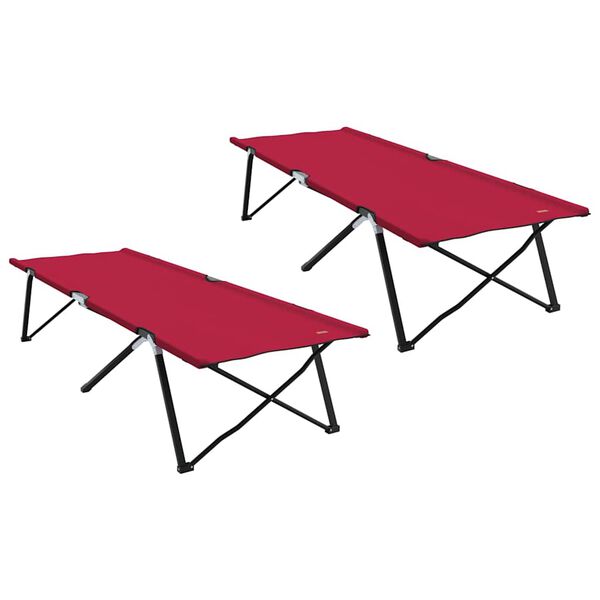 vidaXL Kokkupandav telkimise voodi 2 pcs Punane 206 x 76 x 74 cm