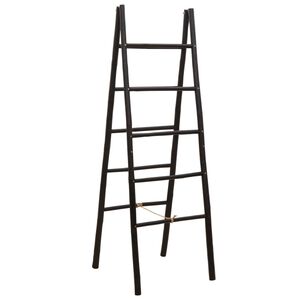 vidaXL Kaksikpoolne tekki redel Must 50 x 50 x 159 cm Bambus
