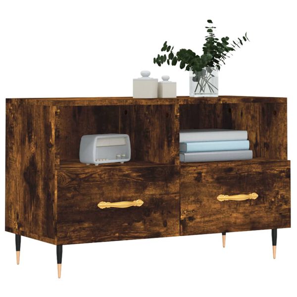 vidaXL telerikapp, suitsutatud tamm, 80 x 36 x 50 cm, tehispuit