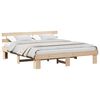 vidaXL Voodi raam peaga Neutraalne 200 x 200 cm Tahke m&auml;nd