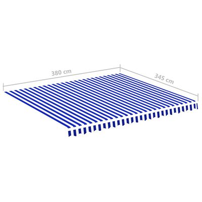 vidaXL varikatuse asenduskangas, sinine ja valge, 4 x 3,5 m