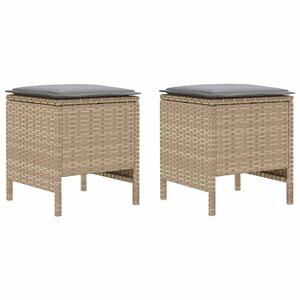 vidaXL Aia jalatoed 2 T&uuml;kk Beež ja heledhall 38 x 38 x 45 cm PE rattan