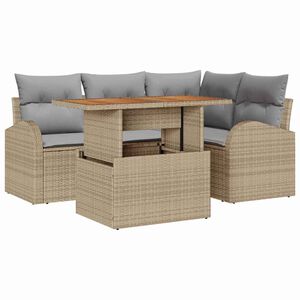 vidaXL Aia Diivanikomplekt padjaga 5 pcs beež ja helehall
