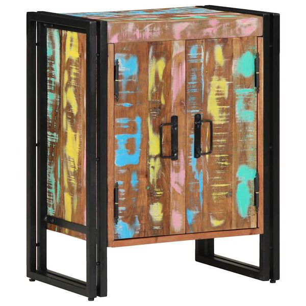 vidaXL Kinga kapp uksega Mitmev&auml;rviline 56 x 35 x 70 cm Taastatud puit