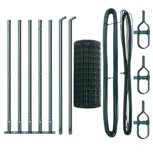 vidaXL Aed koos postiga Roheline 0,4 x 10 m Terased ja PVC