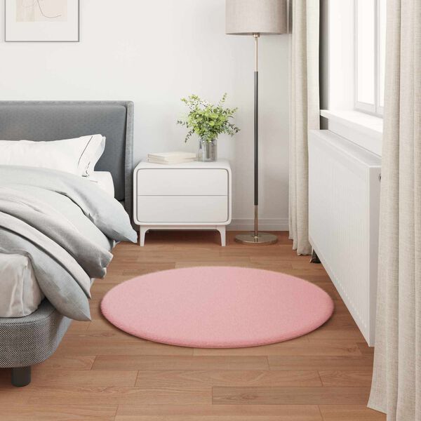 vidaXL Kunstlik K&uuml;&uuml;liku Karv Mat Olite Roosa &Oslash; 100 cm Pol&uuml;ester