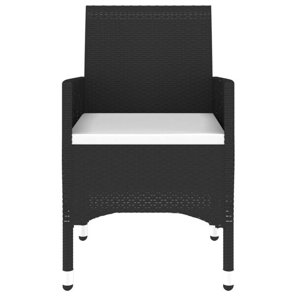 vidaXL 7-osaline aiam&ouml;&ouml;bli komplekt, pol&uuml;rotang/karastatud klaas, must