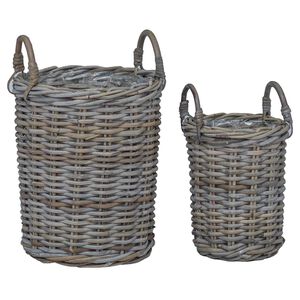 vidaXL Istutuskorv ladustamisega 2 pcs Hall Kubu rattan