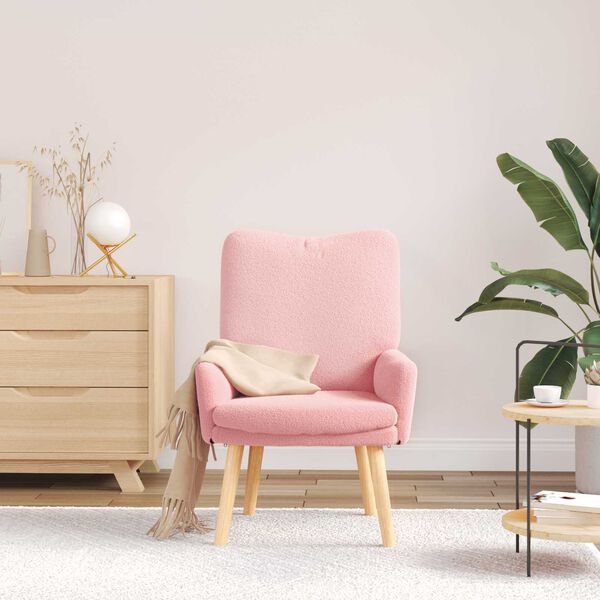 vidaXL Tugitool Roosa 63 x 67 x 94 cm Lamba Kangas ja Puit