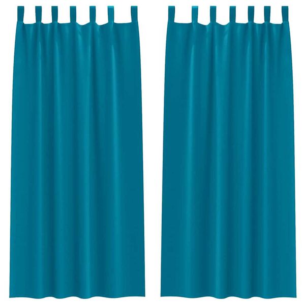 vidaXL Kardinad r&otilde;ngastega 2 pcs T&uuml;rkiis 225 x 140 cm Pol&uuml;ester