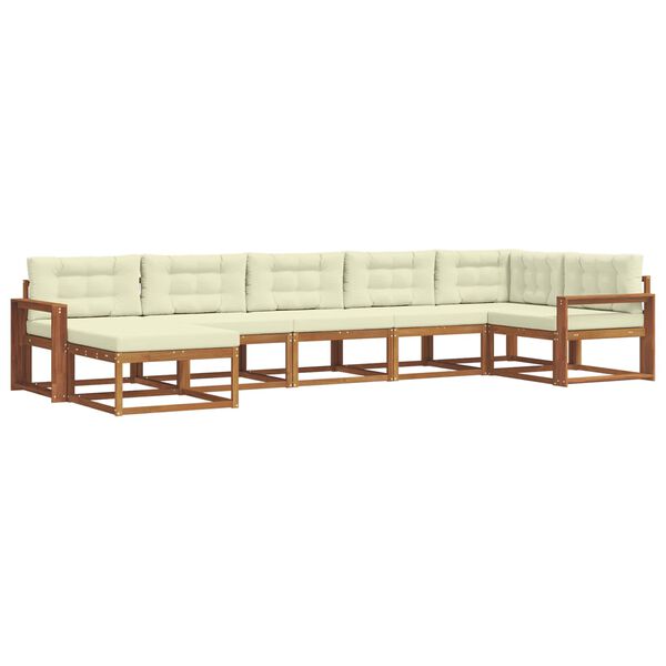 vidaXL V&auml;li diivanikomplekt padjaga 7 pcs Looduslik ja kreem