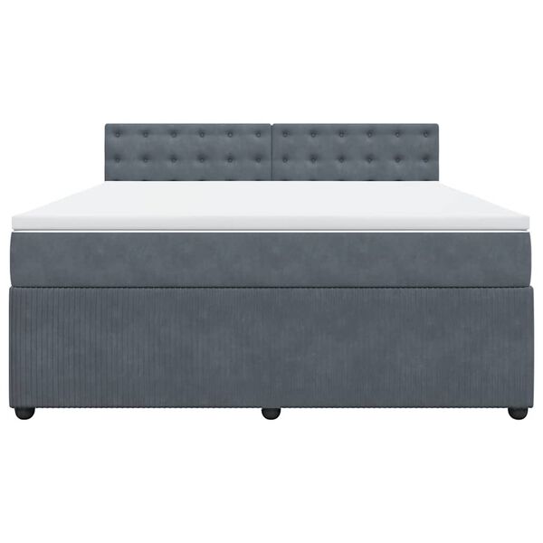 vidaXL kontinentaalvoodi madratsiga, tumehall, 180x200 cm, samet