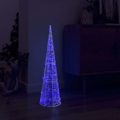 vidaXL akrüülist valguspüramiid, LED-tuli, koonus, sinine 90 cm