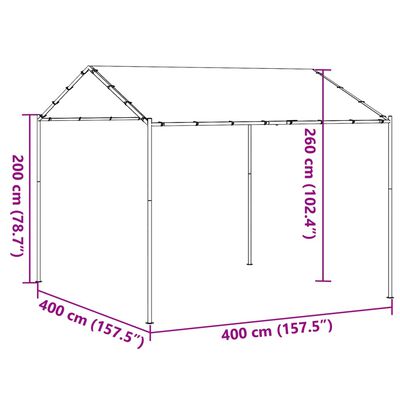 vidaXL varjualune, beež, 4 x 4 m, teras ja kangas