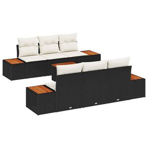 vidaXL Aia Diivanikomplekt ladustamisega 7 pcs Must Pol&uuml;rooster