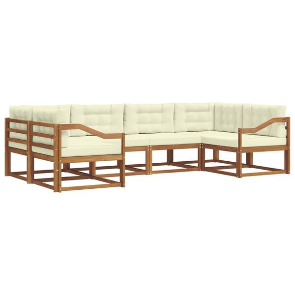 vidaXL V&auml;li diivanikomplekt padjaga 6 pcs Looduslik ja kreem