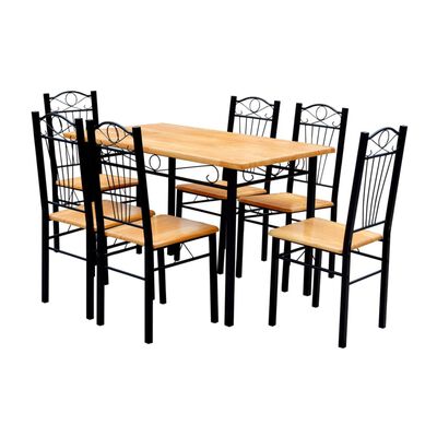 Söögilaud + 6 tooli puit metall